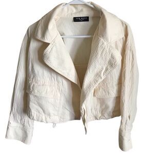 Few Moda New York oversized Size XS cream off white Jacket cotton crinkled